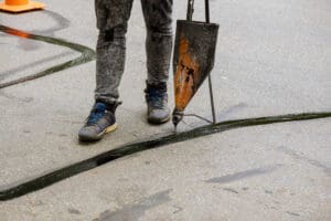 man working on road