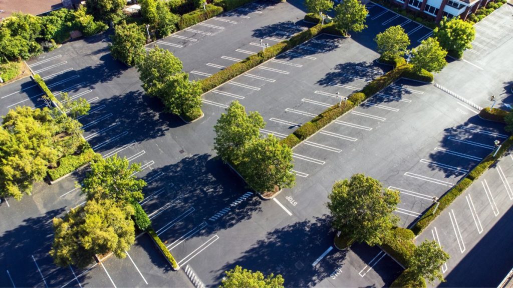 Parking Lot Paving 1 aerial view of parking lot paving lot in manassas